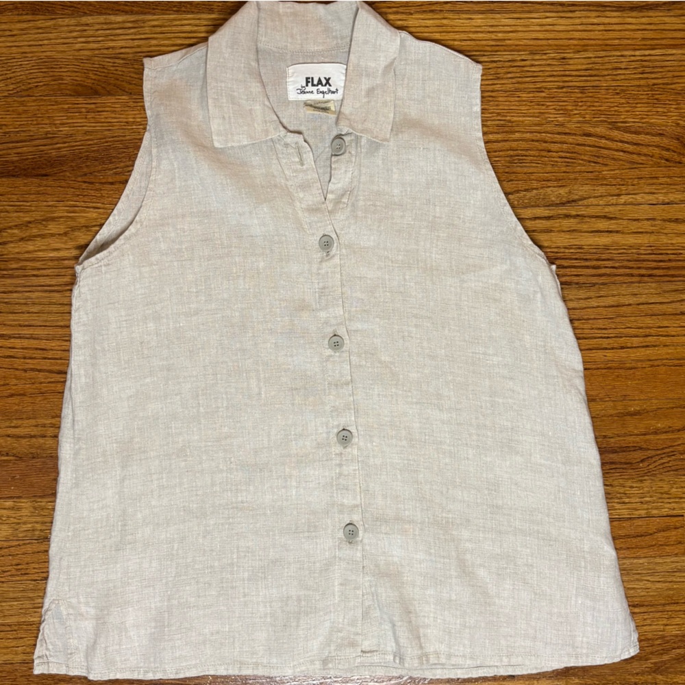 Vintage FLAX by Jeanna Englehart 100% Linen Tank Small